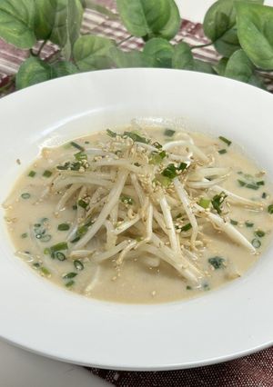 簡単ヘルシー罪悪感ゼロのもやし豆乳スープ-レシピのメイン写真