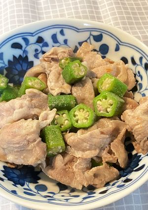 豚しゃぶ肉とオクラの酒蒸し。フライパンで簡単5分-レシピのメイン写真