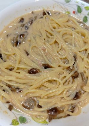 なめこ明太クリームパスタ-レシピのメイン写真