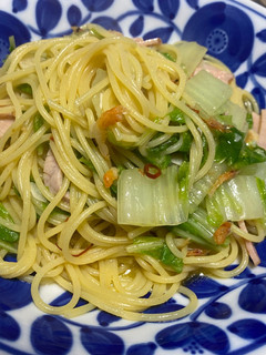 山東菜と桜エビのパスタ-レシピのメイン写真