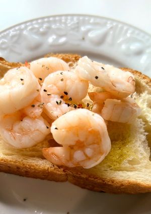 茹エビのオープンサンド-レシピのメイン写真