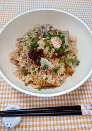 簡単☆お手軽豚肉と明太子の炊き込みご飯♩-レシピのメイン写真