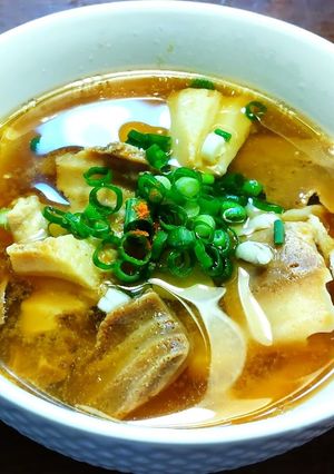 フェイク料理　生麩端切れで｢モツ煮込み｣-レシピのメイン写真