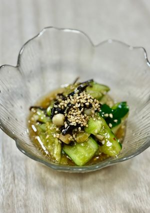 たたききゅうりのごま塩昆布ダレ-レシピのメイン写真