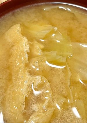 油揚げとキャベツの味噌汁-レシピのメイン写真