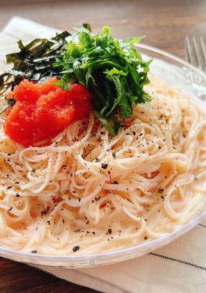 5分で簡単！明太子豆乳クリームそうめん-レシピのメイン写真