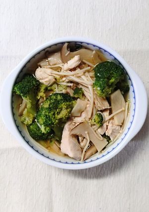 鶏ささみと ブロッコリー えのき オイスター煮-レシピのメイン写真