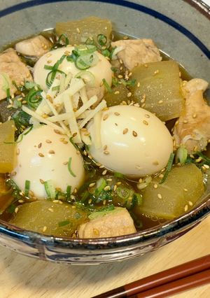 野菜たっぷり野菜料理。豚肉と冬瓜のほっこり甘辛煮-レシピのメイン写真