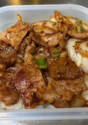 焼き肉のタレと塩胡椒だけ、超簡単豚丼弁当-レシピのメイン写真