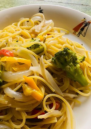お一人様ランチdeワンパン塩昆布パスタ-レシピのメイン写真