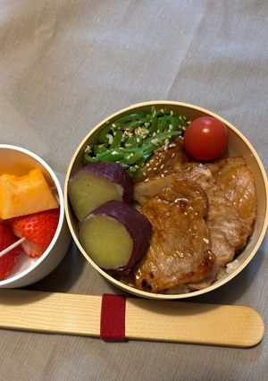 炊き込みご飯と豚生姜焼き弁当♡-レシピのメイン写真