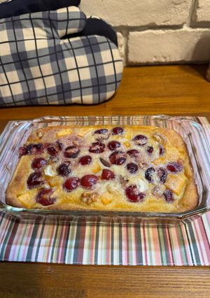 さくらんぼとメロンのクラフティ🍒-レシピのメイン写真