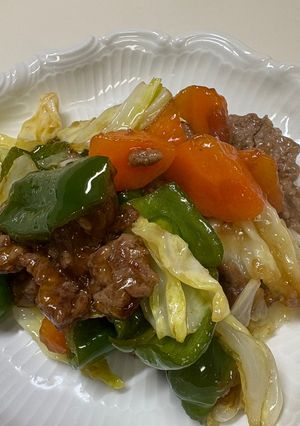 【簡単夕食】挽肉と野菜の甘酢炒め-レシピのメイン写真