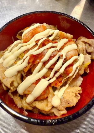 チーズ豚キムチマヨ丼-レシピのメイン写真
