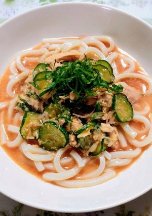 コチュジャン冷やし汁風うどん!ヘルシー-レシピのメイン写真