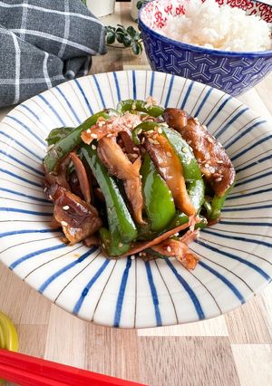 椎茸とベーコンとピーマンのおかかきんぴら-レシピのメイン写真