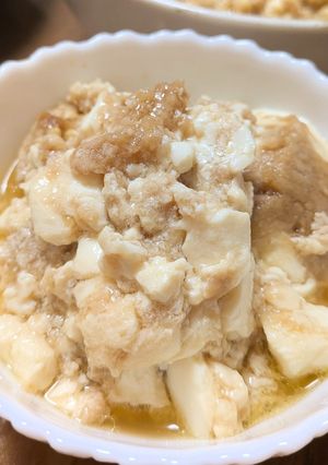 包丁不要！超限界ズボラ・肉入り豆腐のとろみポン酢-レシピのメイン写真
