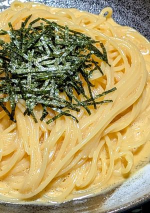 卵の黄身で濃厚たらこスパゲッティ💖-レシピのメイン写真
