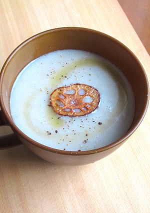 【 れんこん豆乳ポタージュスープ 〗-レシピのメイン写真