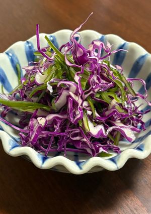紫キャベツと茎わかめのサラダ-レシピのメイン写真