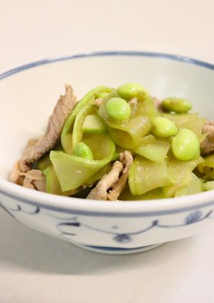 美味★シンプル★豚肉と瓜と枝豆の醤油炒め-レシピのメイン写真