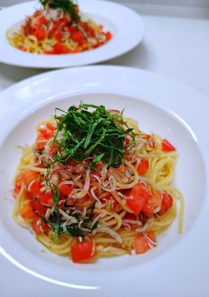 しらすとトマト、大葉の和風スパゲッティ-レシピのメイン写真