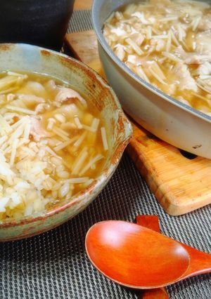 ＊もち麦ご飯に☆えのきと豚肉のあんかけ＊-レシピのメイン写真