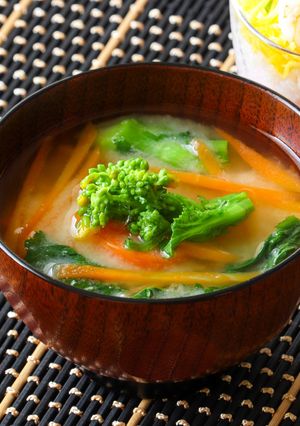 菜の花のみそ汁-レシピのメイン写真