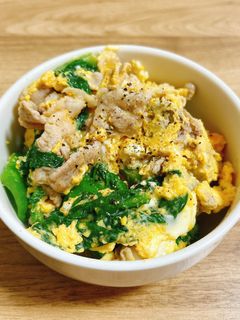 かつお菜と豚肉の卵炒め-レシピのメイン写真