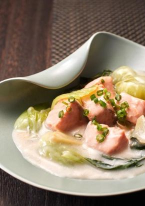 鮭とチンゲン菜のクリーム煮-レシピのメイン写真