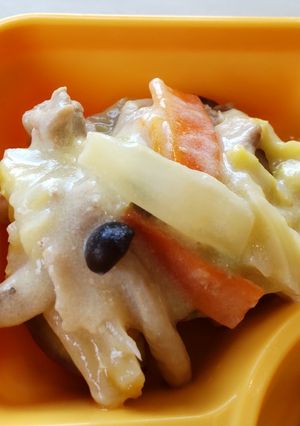 簡単給食 厚揚げの豆乳クリーム煮-レシピのメイン写真