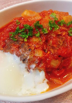 簡単♡松屋のうまトマハンバーグ風-レシピのメイン写真
