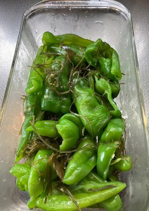 【ピーマンと切り昆布のワサビ醤油漬け】-レシピのメイン写真
