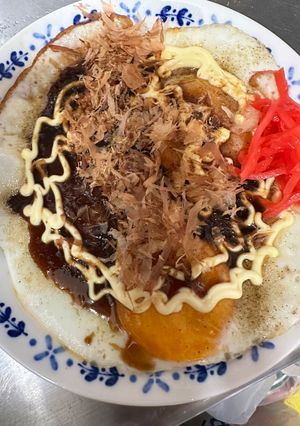 お好み焼き目玉焼き 味変 リメイク-レシピのメイン写真