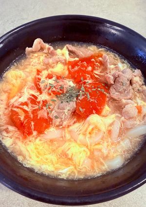 豚こまトマト卵うどん|簡単節約レシピ-レシピのメイン写真
