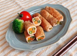 レンジで時短！人参といんげんの彩り肉巻き-レシピのメイン写真