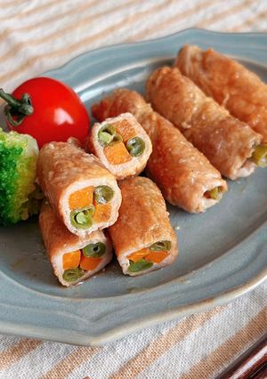 レンジで時短！人参といんげんの彩り肉巻き-レシピのメイン写真