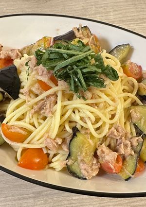ナスとトマトの冷製パスタ🍆🍅-レシピのメイン写真