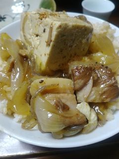 豚バラのすき焼き風豆腐丼-レシピのメイン写真