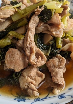 豚こま肉と小松菜の煮物-レシピのメイン写真