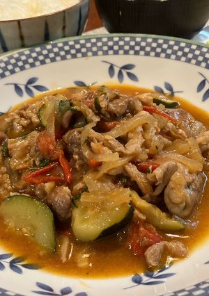 野菜たっぷり！豚肉と夏野菜のバタポン炒め-レシピのメイン写真
