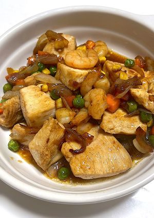 鶏胸肉と海老のオイスター炒め♫-レシピのメイン写真