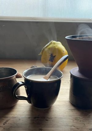 ハスノ実さんのあったかミルクコーヒー-レシピのメイン写真