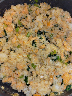 鮭・小松菜・卵の混ぜご飯-レシピのメイン写真