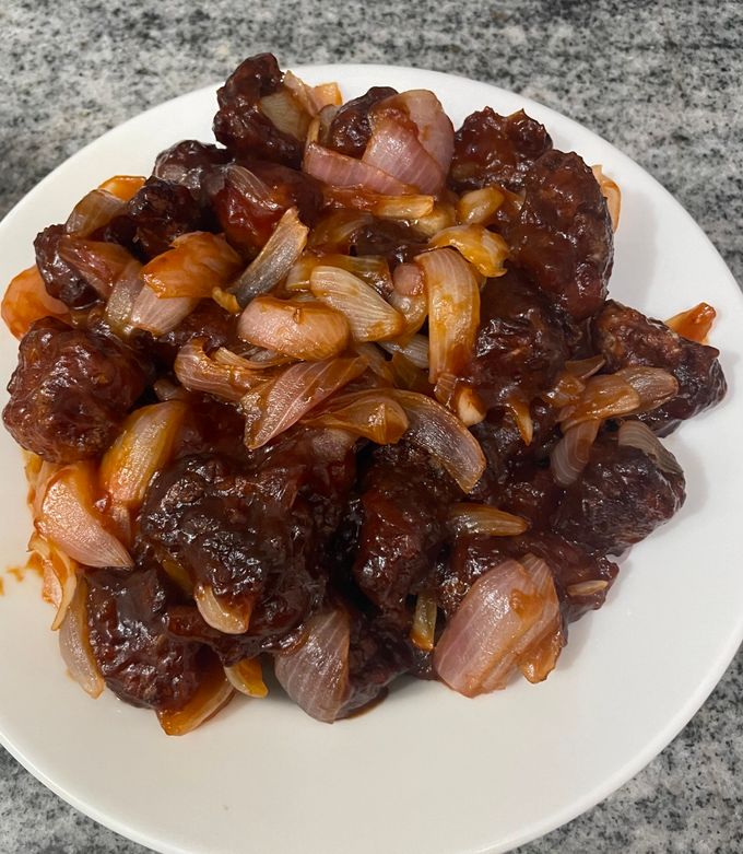 Sour Sweet Pork Or Chicken (Subuta: 酢豚) by Concouver - a toy pig