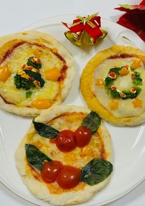 子供喜ぶ☆発酵無クリスマスピザ-レシピのメイン写真