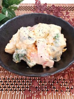 今夜の夕飯の一品♪ゆで卵のだしマヨサラダ-レシピのメイン写真