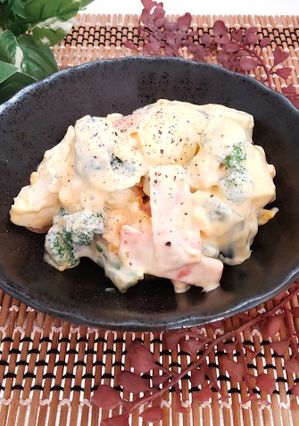 今夜の夕飯の一品♪ゆで卵のだしマヨサラダ-レシピのメイン写真
