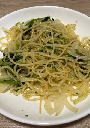 ほうれん草と玉ねぎのマヨ炒めパスタ-レシピのメイン写真
