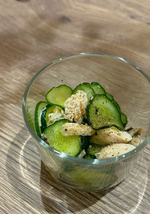 鶏ささみとパリパリきゅうりの梅干しサラダ-レシピのメイン写真